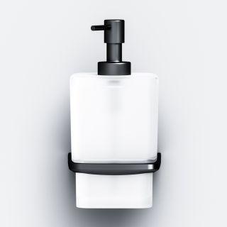 Стеклянный диспенсер для жидкого мыла с настенным держателем Am.Pm Inspire 2.0 чёрный матовый A50A36922